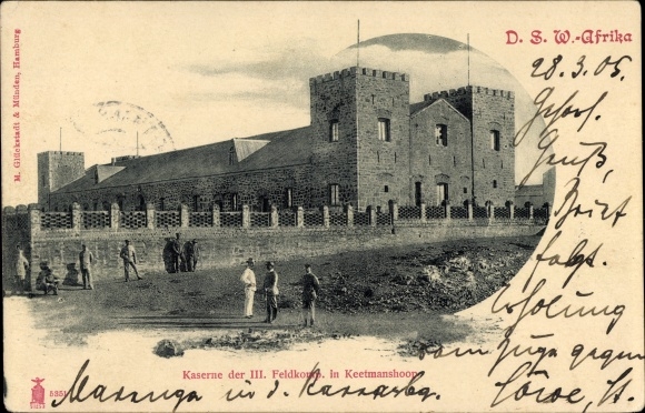 PC Keetmanshoop Namibia German Southwest Africa, barracks of the III. Field Comp.