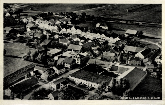Postcard Massing in Lower Bavaria, aerial photograph