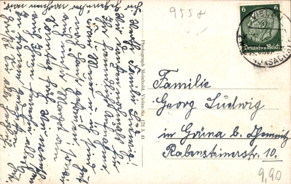 Postcard Vielau Reinsdorf Saxony, Old School with Schlageterplatz
