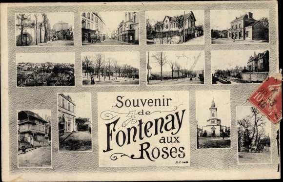 PC Fontenay aux Roses Hauts de Seine, partial views, train station, church