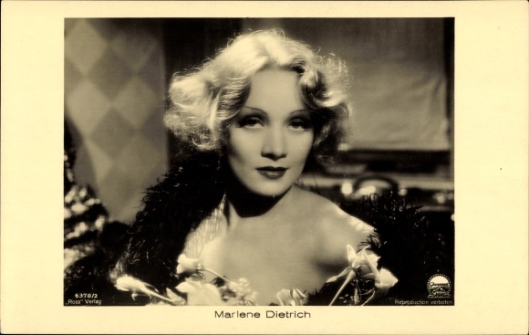 Postcard actress Marlene Dietrich, portrait, Ross Verlag 6378/2