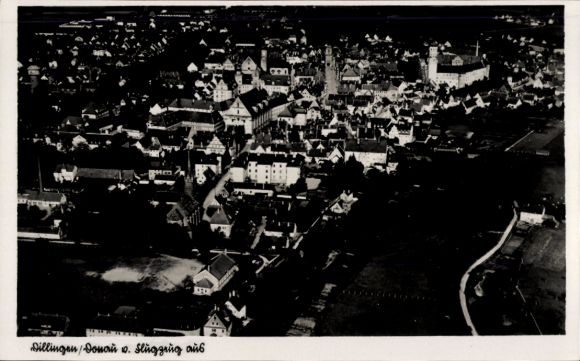 Postcard Dillingen an der Donau, aerial photograph
