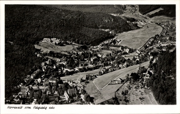 Postcard Bad Herrenalb in the Black Forest, aerial photograph
