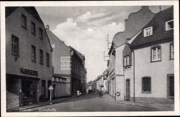 Postcard Zülpich North Rhine Westphalia, Kölnstrasse, Kaiser&#39;s