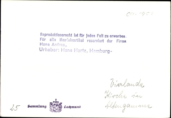 Photo Hamburg Bergedorf Altengamme Vierlande, church, cemetery, 1950