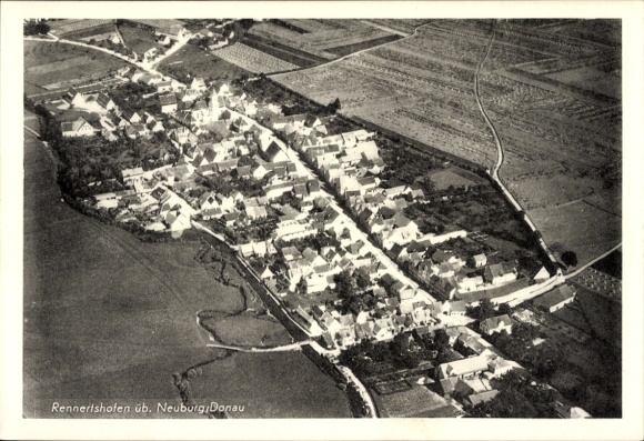 Postcard Rennertshofen in Upper Bavaria, aerial photograph