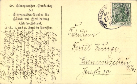 Postcard Parchim in Mecklenburg, Am Brook