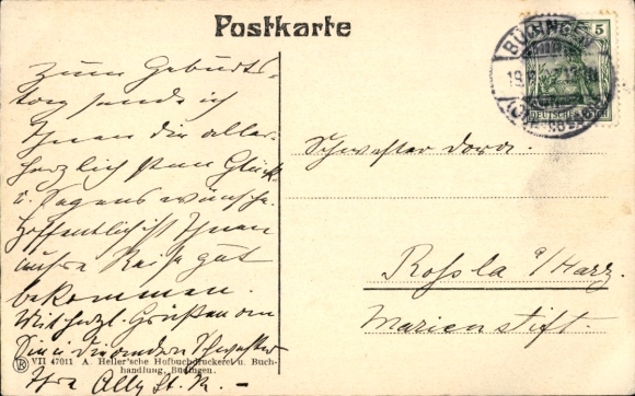 Postcard Büdingen in Hesse, castle green surroundings, architecture
