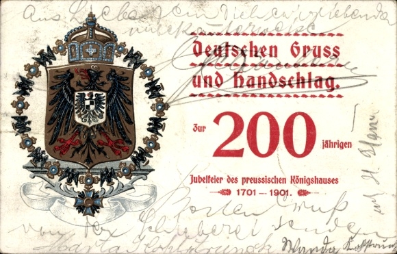 Coat of arms Chromo-Litho 200th anniversary of the Prussian royal family 1901