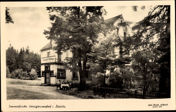 Postcard Steinigtwolmsdorf in Lusatia, restaurant Waldhaus