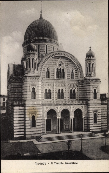 Judaica Postcard Firenze Florenz Toscana, Via Farini, Templo Israelitico, Synagoge