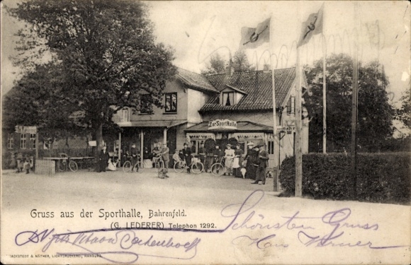 Postcard Hamburg Altona Bahrenfeld, Zur Sporthalle