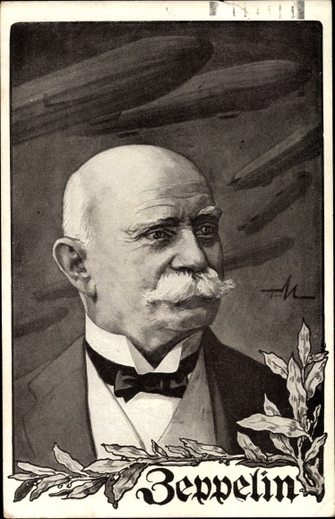 Artist PC Ferdinand Graf von Zeppelin, portrait, German Air Fleet Association