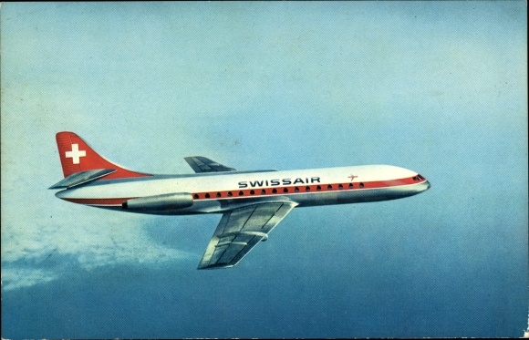 PC Swiss passenger plane, Swissair, Caravelle Jet