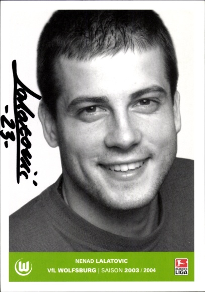 Autogrammkarte Fußballer Nenad Lalatovic, VfL Wolfsburg, Autogramm