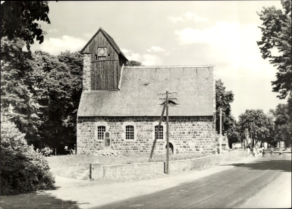 Postcard Neustadt Dosse in Brandenburg, 700-year-old fortified church, listed as a historical monument, undecayed body...