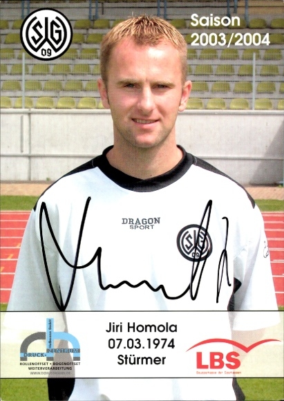 Autograph card footballer Jiri Homola, SG Wattenscheid 09, autograph