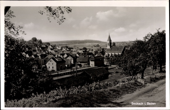 Ak Seckach in Baden Württemberg, Panorama vom Ort