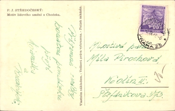 Artist PC Stredocesky, PJ, motif lidoveho umeni z Chodska