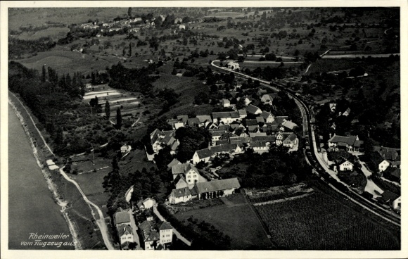 Ak Rheinweiler Bad Bellingen in Baden, Fliegeraufnahme