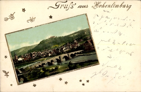 Passepartout Ak Hohenlimburg Hagen in Westfalen, Blick auf die Brücke