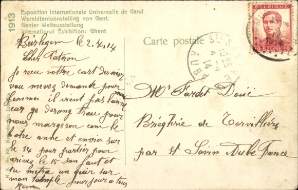Postcard Gent East Flanders, World Exhibition 1913, The Water Palace, large basin