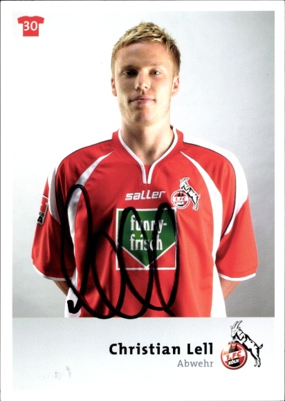 Autogrammkarte Fußballer Christian Lell, 1. FC Köln, Autogramm