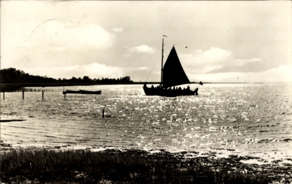 Postcard Bodstedt Fuhlendorf Vorpommern, Bodden, sailing boat
