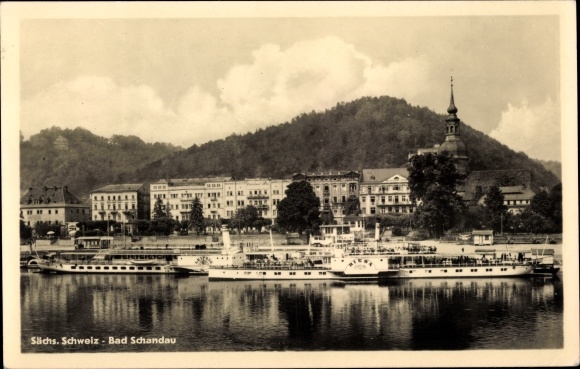 Ak Bad Schandau Elbe, salonstoomboot Riesa en Leipzig, stad