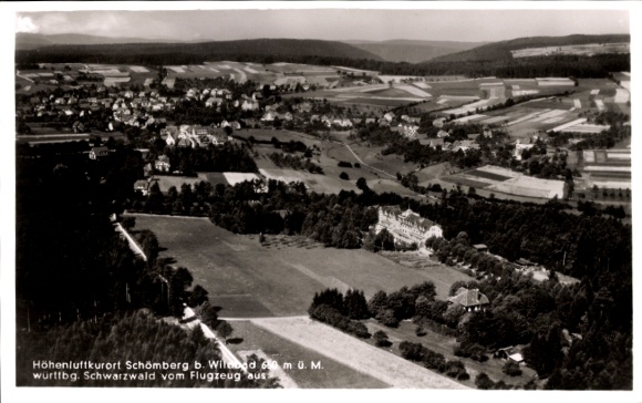 Postcard Schömberg in the Black Forest Württemberg, aerial photograph