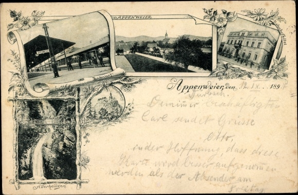 Postcard Appenweier in the Black Forest Baden, Bahnhof Gleisseite, All Saints, Bahnhofhotel