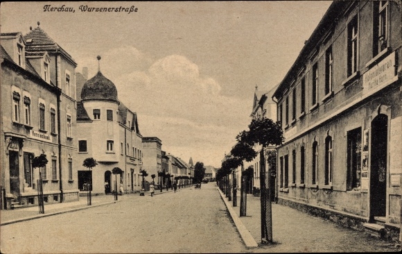 Ansichtkaart Nerchau Grimma in Saksen, Wurzener Straße, winkels