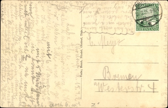 Postcard Ohrdruf in Thuringia, Bonifaziusplatz, church