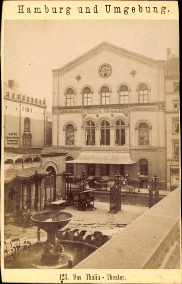 CdV Hamburg around 1880/1890, The Thalia Theater, Janus Life and Insurance Company