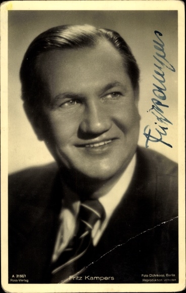 Postcard actor Fritz Kampers, Ross 3150/1, autograph