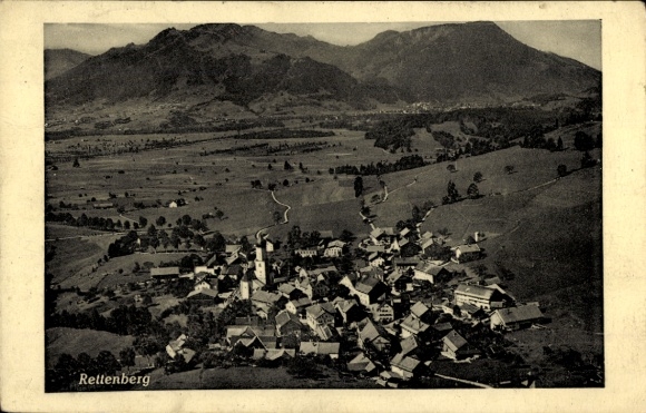 Postcard Rettenberg in Allgäu, general view, aerial photo