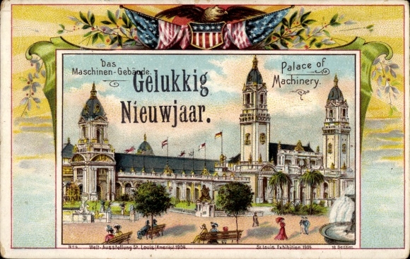 Chromo-Litho World Exhibition Saint Louis 1904, Machine Building, Happy New Year