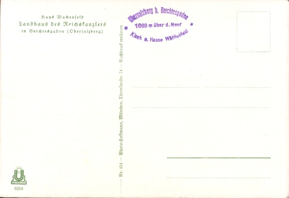 Postcard Obersalzberg Berchtesgaden in Upper Bavaria, Berghof, Haus Wachenfeld, country house of the Reich Chancellor