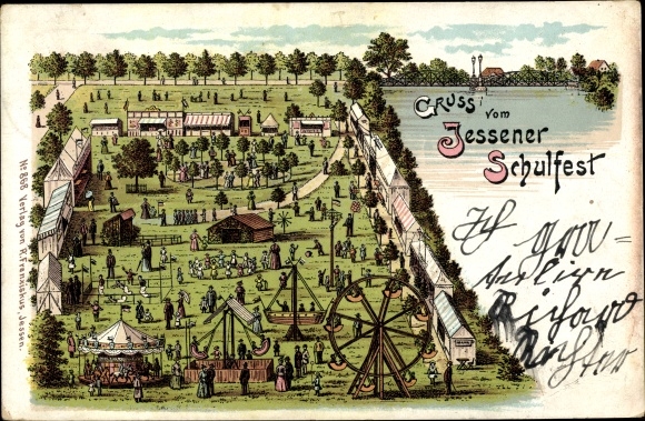 Litho Jessen in Saksen Anhalt, schoolfeest Jessen, reuzenrad, carrousel