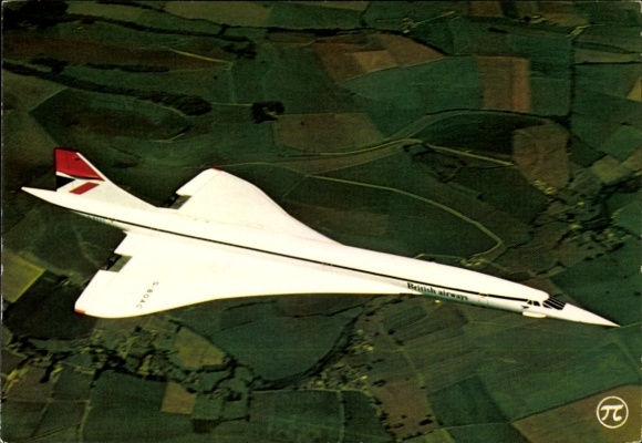 Postcard supersonic passenger aircraft Concorde, British Airways
