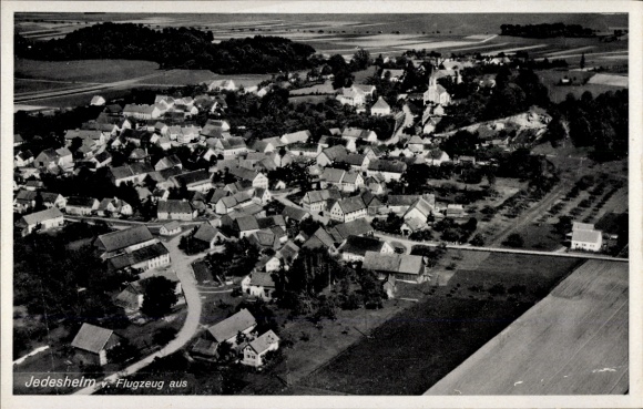 Postcard Jedesheim Illertissen in Swabia, aerial photograph