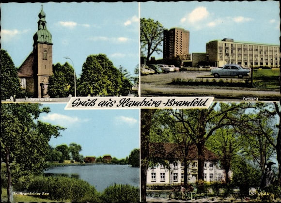 PC Hamburg Wandsbek Bramfeld, Easter Church, local office, Gr. Bramfelder See, village square