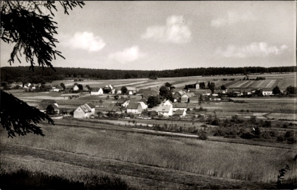 Ak Silberborn Holzminden im Solling, Landschaftsansicht, Dörfliche Szenerie, Felder, Wolken