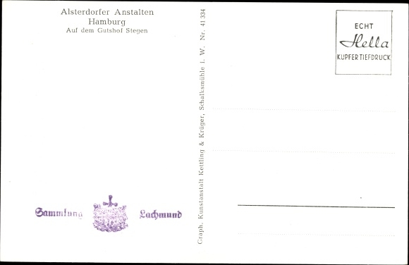 Ansichtkaart Hamburg Noord Alsterdorf, Alsterdorf instellingen, Gutshof Stegen, Lachmund