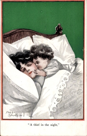 Artist Postcard Spurgin, Fred, A thief in the night
