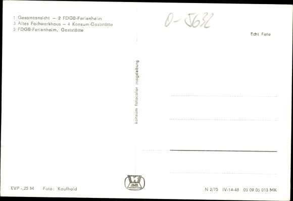 Postcard Uder in Eichsfeld Thuringia, FDGB holiday home, old half-timbered house, consumption restaurant