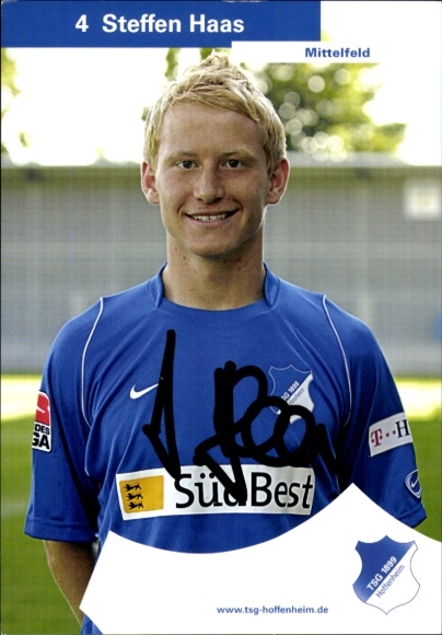 Autogrammkarte Fußballer Steffen Haas, TSG 1899 Hoffenheim, Autogramm