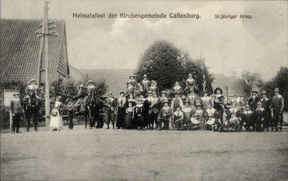Postcard Katlenburg Lindau, parish festival, Thirty Years' War