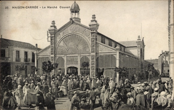 Ak Maison Carree El Harrach Algier Algerien, Marktleben