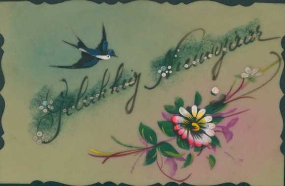 Celluloid PC Happy New Year, Swallow, Flower